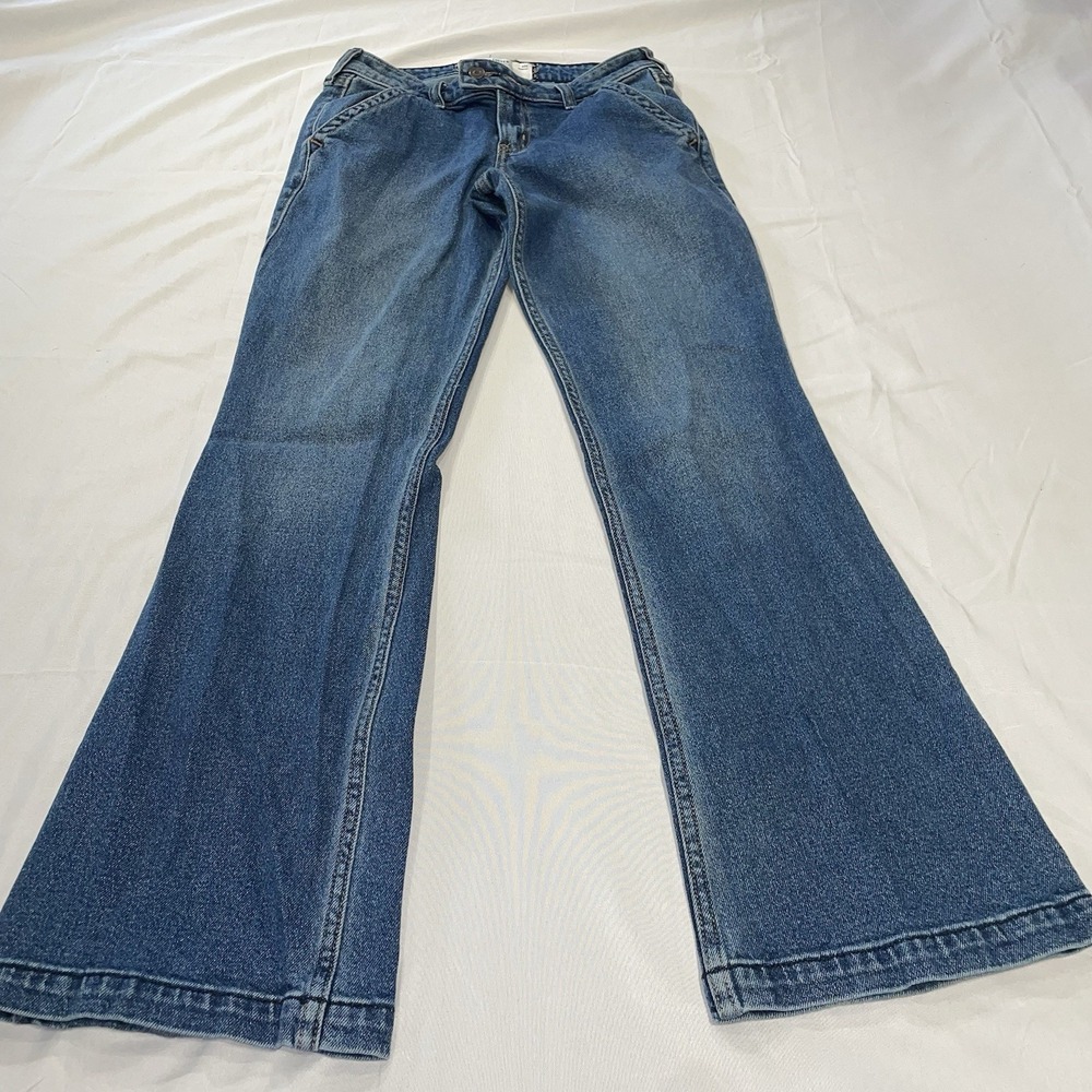 Hollister Low-Rise Relaxed Bootcut Jeans Womens 00R W24‎ Medium Wash Stretch